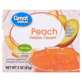 Great Value Peach Gelatin Dessert, 3 oz