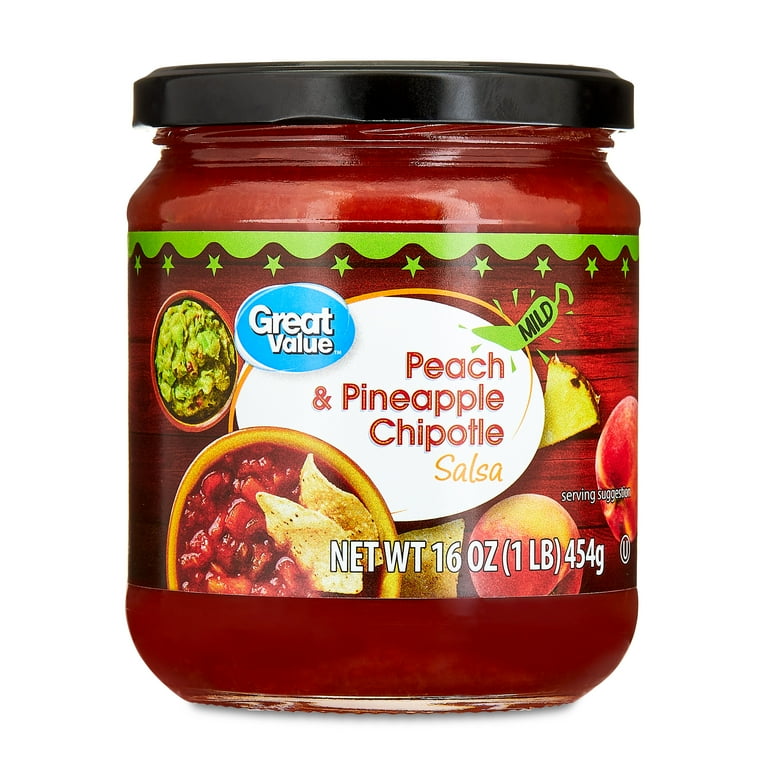 Great Value Peach Pineapple Chipotle Salsa 16 oz Low Heat with