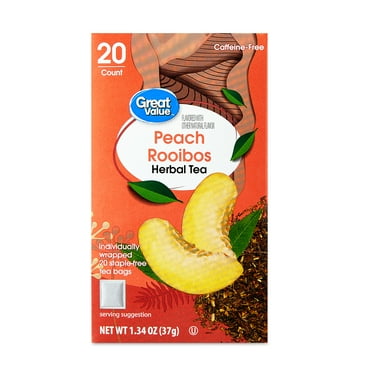 Great Value Peach Rooibos Herbal Tea, 1.34 oz, 20 Count