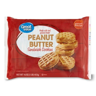 Great Value Peanut Butter Sandwich Cookies, 16 oz, Shelf-Stable/Ambient, Whole, 36 Count