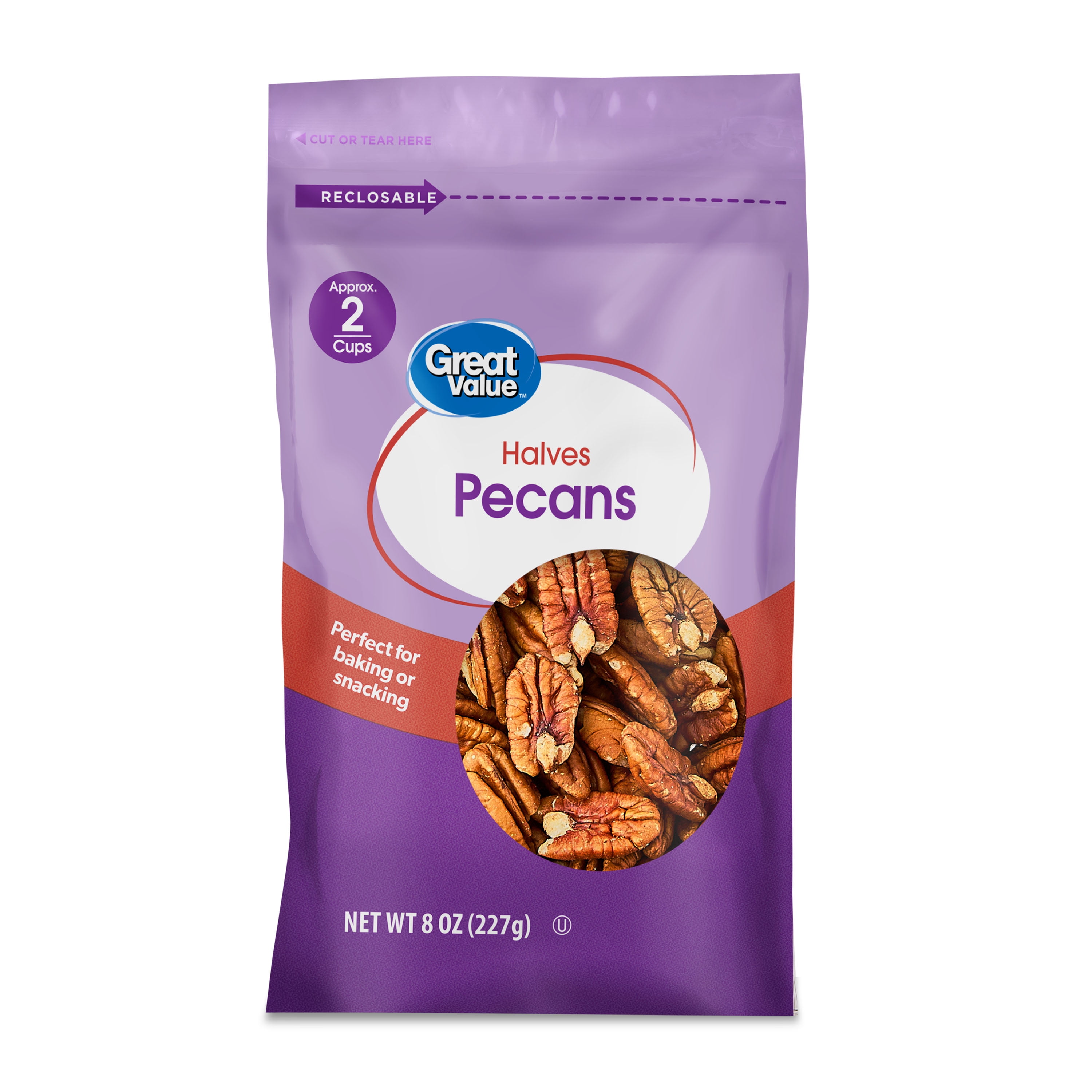 Great Value Pecan Halves, 8 oz