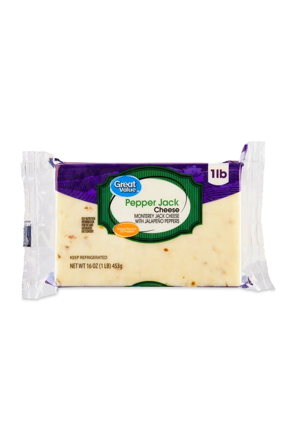 Pepper Jack Block Cheese, 16 oz Chunk