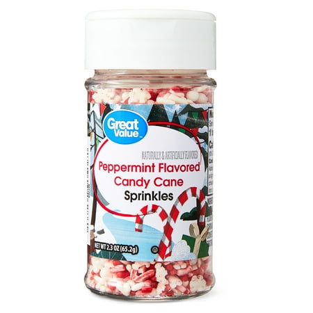 Great Value Peppermint Flavored Candy Cane Sprinkles, 2.3 oz