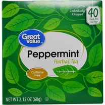 Great Value, Peppermint Herbal Tea, Tea Bags, 40 Ct
