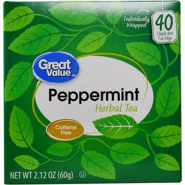 Great Value, Peppermint Herbal Tea, Tea Bags, 40 Ct