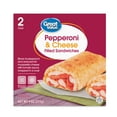 thumbnail image 1 of Great Value Pepperoni & Cheese Filled Sandwiches, 9 oz, 2 Count (Frozen), 1 of 8