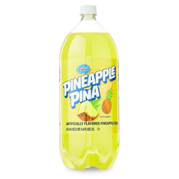 Great Value Pineapple Soda, 2 Liter Bottle