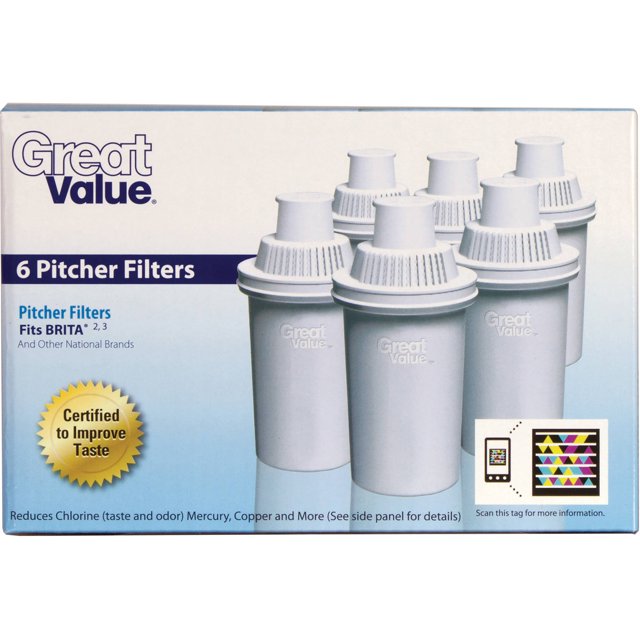 Great Value Pitcher Cartridge, 6Pack