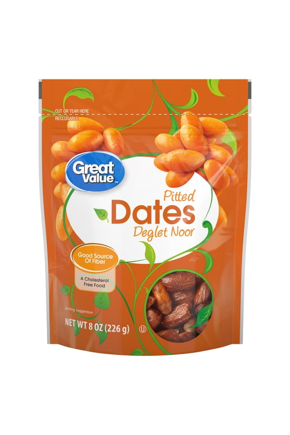 Pitted Deglet Noor Dates Dried Fruit, 8 oz