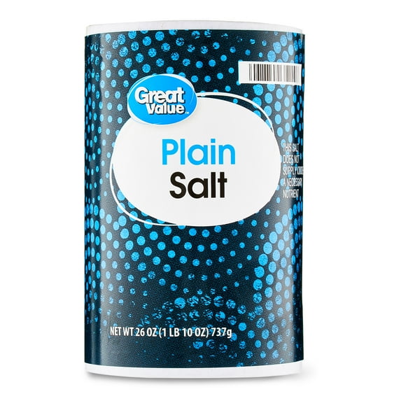 Great Value Plain Salt, 26 oz