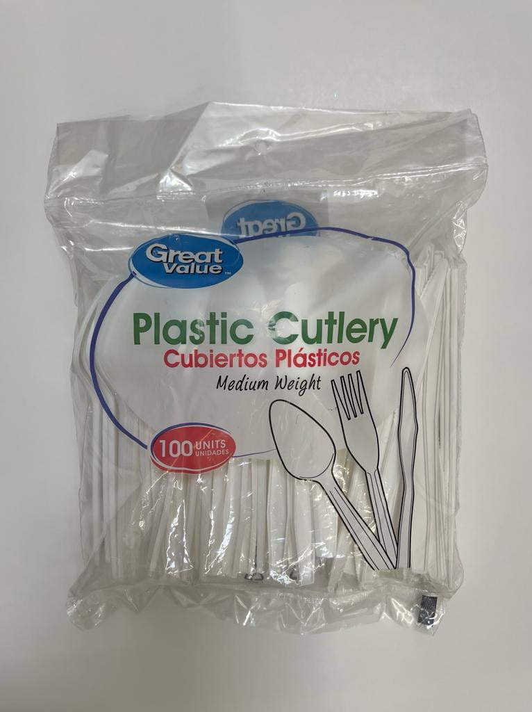 Great Value Plastic Cutlery, 100ct Bag