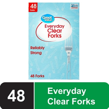Great Value Plastic Everyday Clear Forks, 48 Count