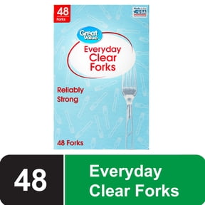 Great Value Everyday Clear Plastic Forks, 48 Count