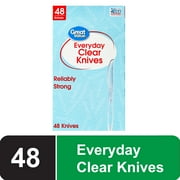 Great Value Everyday Clear Plastic Knives, 48 Count