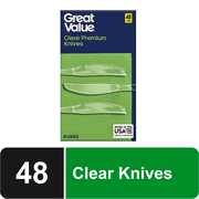Great Value Everyday Clear Plastic Knives, 48 Count