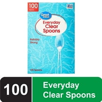 Great Value Plastic Everyday Clear Spoons, 100 Count