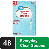 Great Value Plastic Everyday Clear Spoons, 48 Count
