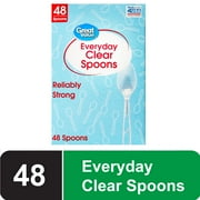 Great Value Plastic Everyday Clear Spoons, 48 Count