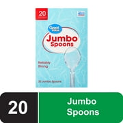 Great Value Premium Clear Jumbo Disposable Plastic Spoons, Polystyrene, 20 Count