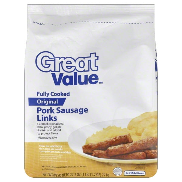 Great Value Pork Original Sausage Links, 7.2 oz