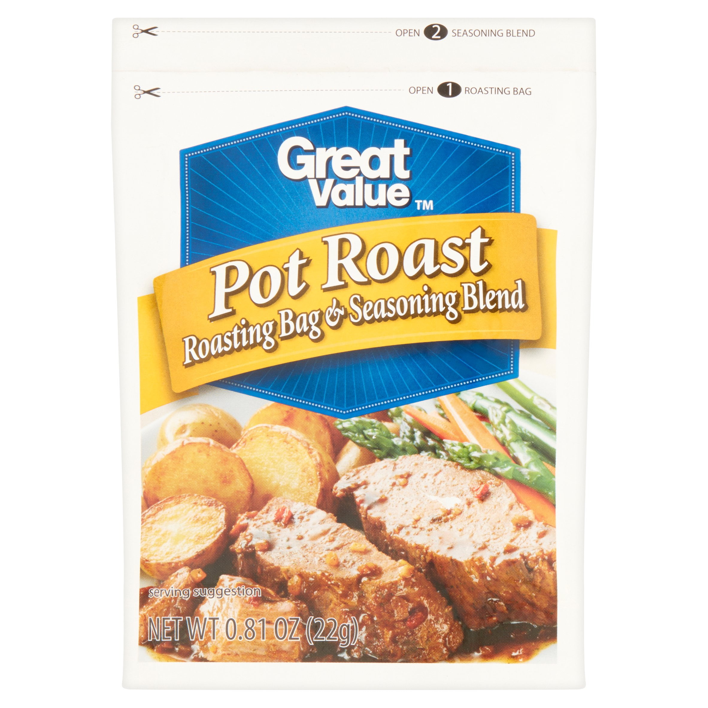 Great Value Pot Roast Roasting Bag & Seasoning Blend, 0.81 oz