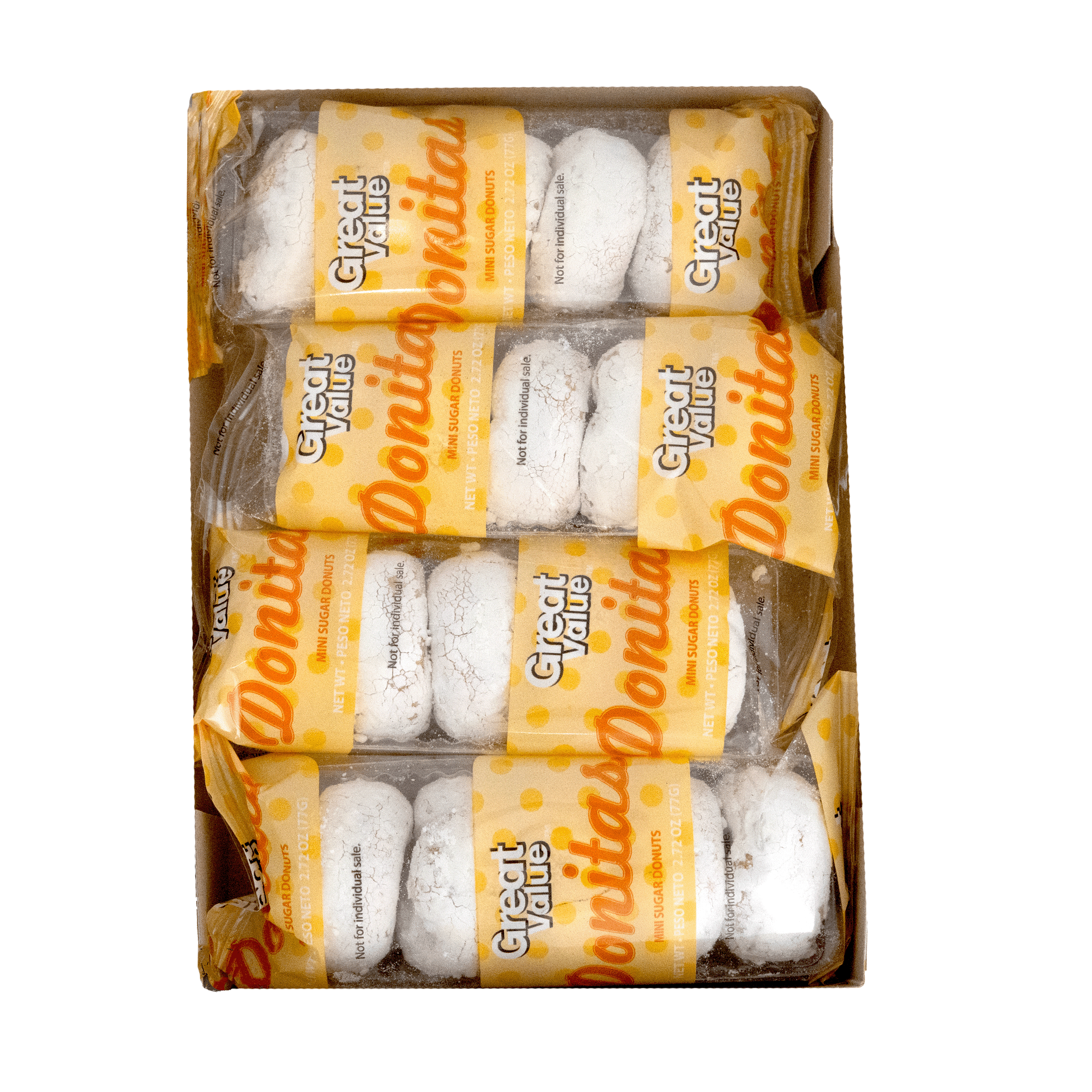 Great Value Powdered Sugar Mini Baked Whole Donuts, 10.9 oz, 4 Count ...