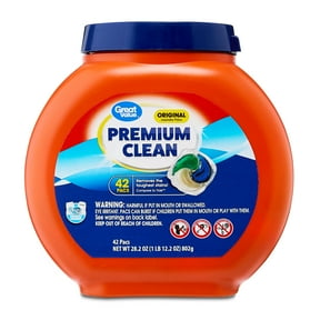 Great Value Premium Clean Laundry Pacs, Original Scent, 42 Count