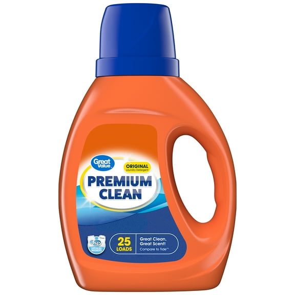 Great Value Premium Clean Original Laundry Detergent 34 fl oz, 25 loads