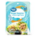 thumbnail image 1 of Great Value Premium Ginger Sesame Chunk Light Tuna, 2.6 oz, 1 of 8
