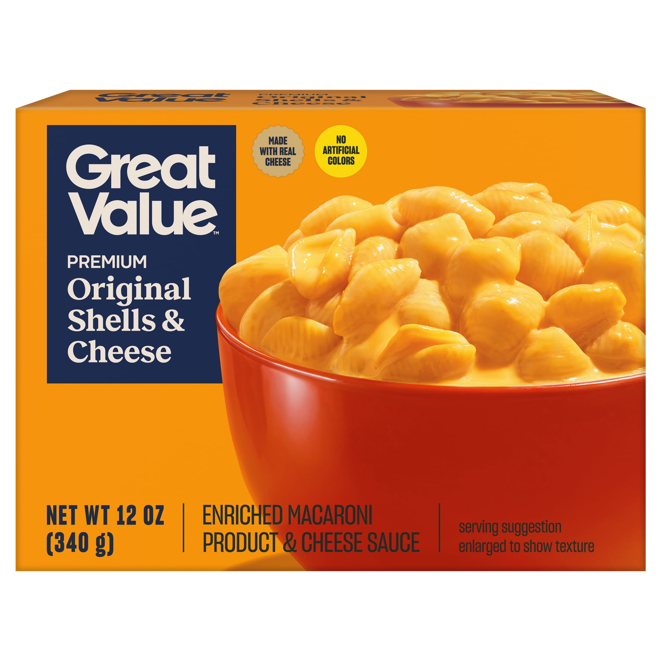 Great Value Premium Original Shells & Cheese, 12 oz