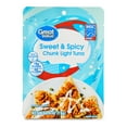 thumbnail image 1 of Great Value Premium Sweet & Spicy Chunk Light Tuna, 2.6 oz Pouch, 1 of 8