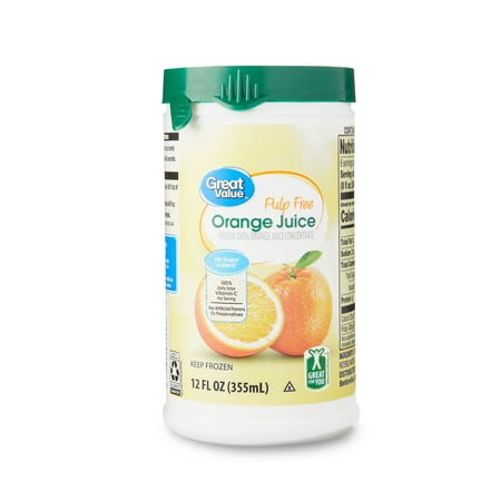 product image of Great Value Pulp Free Orange Juice, 12 fl oz (Frozen)