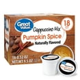 thumbnail image 1 of Great Value Pumpkin Cappuccino 18ct, 1 of 13