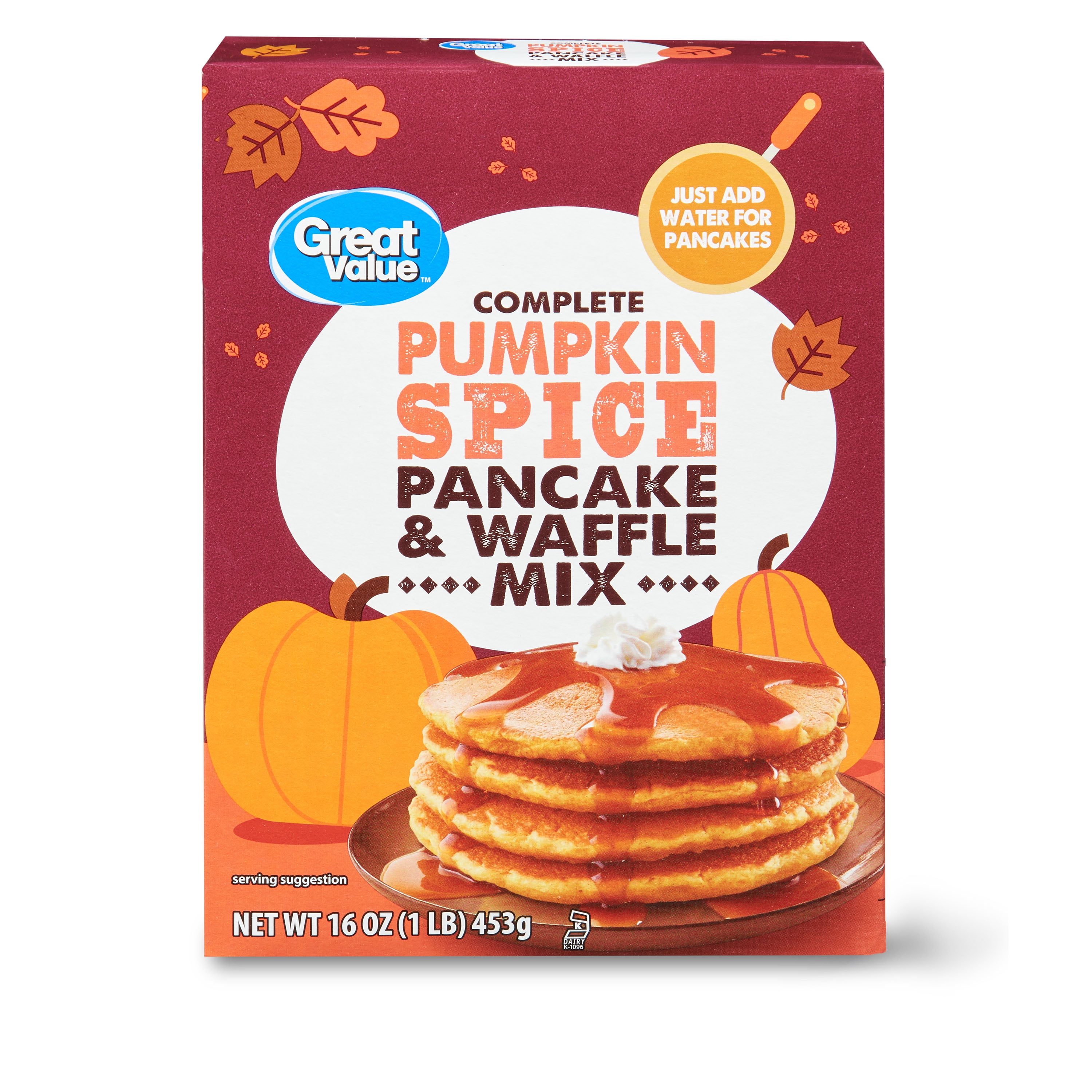 Great Value Pumpkin Spice Pancake & Waffle Mix, 16 oz Box