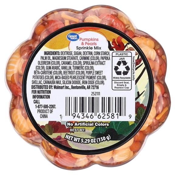 Great Value Pumpkins & Pearls Sprinkle Mix, 5.29 oz