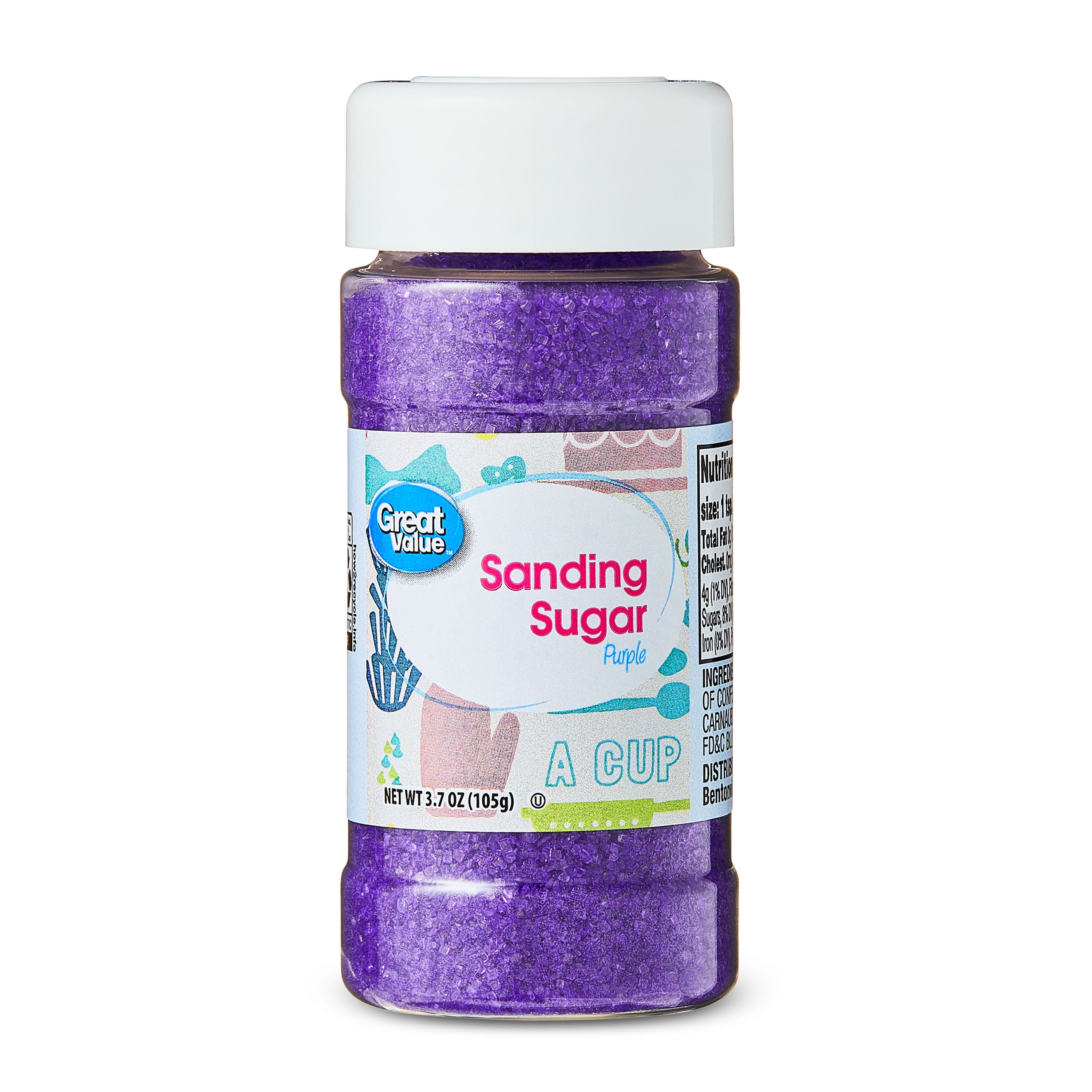 Great Value Purple Sanding Sugar for Desserts, 3.7 oz