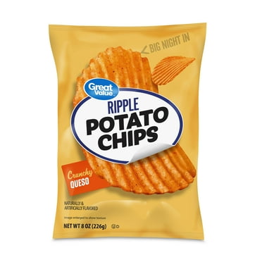 Great Value Queso Potato Chips, 8 oz