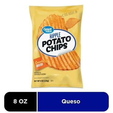 Great Value Queso Potato Chips, 8 oz
