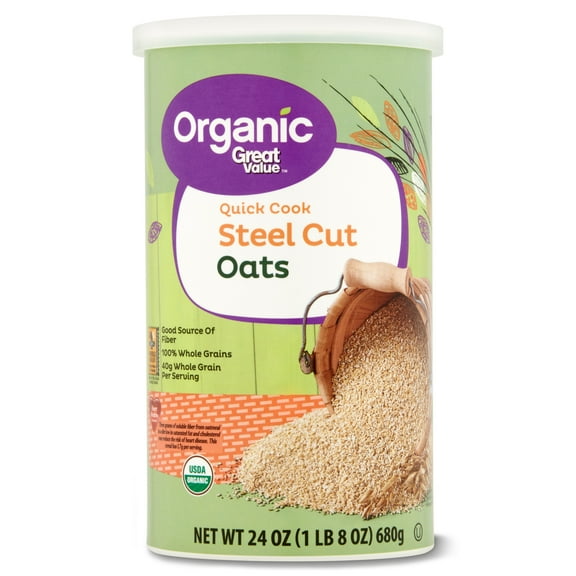Great Value Organic Quick Cook Steel Cut Oats, 24 oz