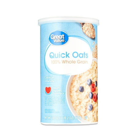 Great Value Instant Oats Tube, 18 oz, Shelf-Stable/Ambient