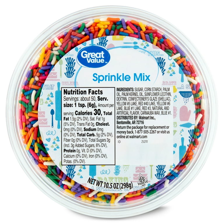 Great Value Rainbow Sprinkles 10.5 oz Walmart