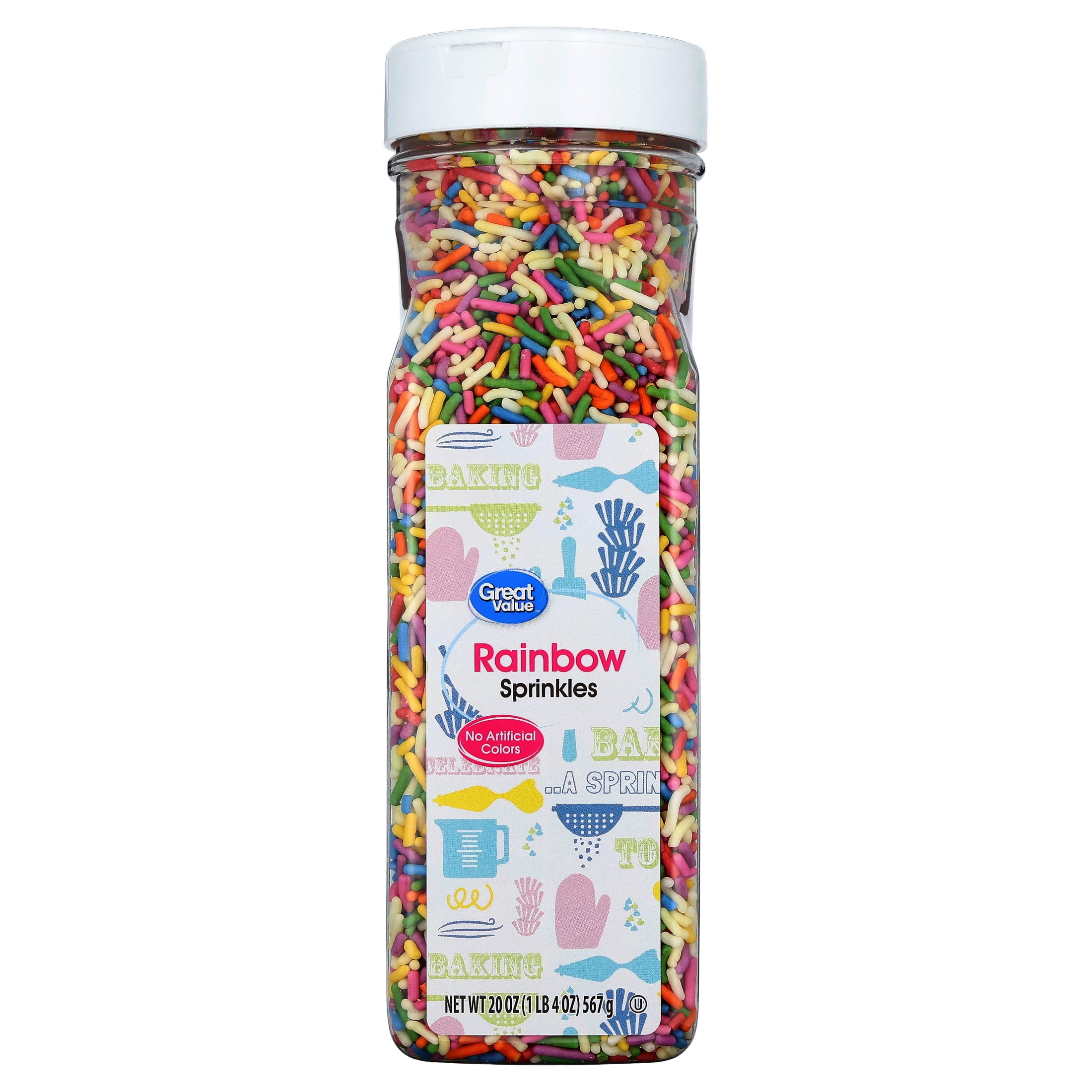 Great Value Rainbow Decorating Sprinkles, 20 oz