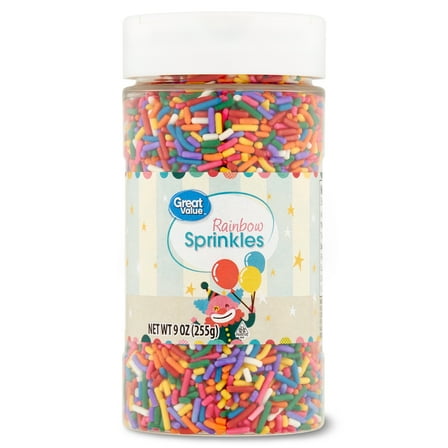 Great Value Rainbow Sprinkles, 9 oz