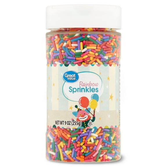 Great Value Rainbow Sprinkles, 9 oz