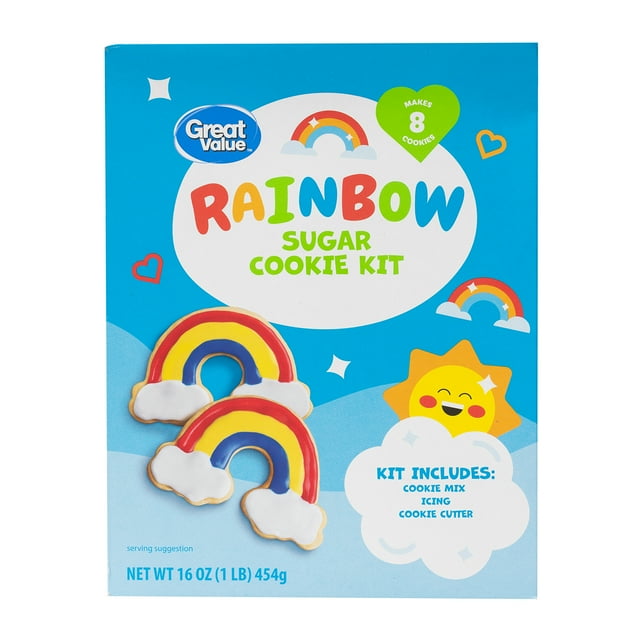 Great Value Rainbow Sugar Cookie Kit, 16oz with Frosting & Icing
