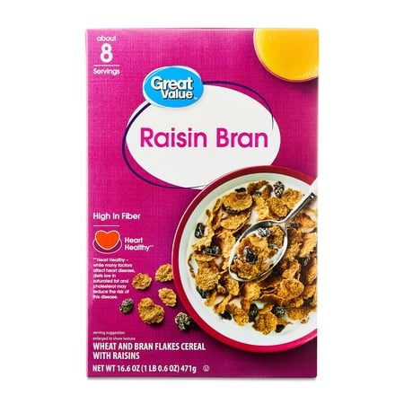 Great Value Raisin Bran Breakfast Cereal, 16.6 oz