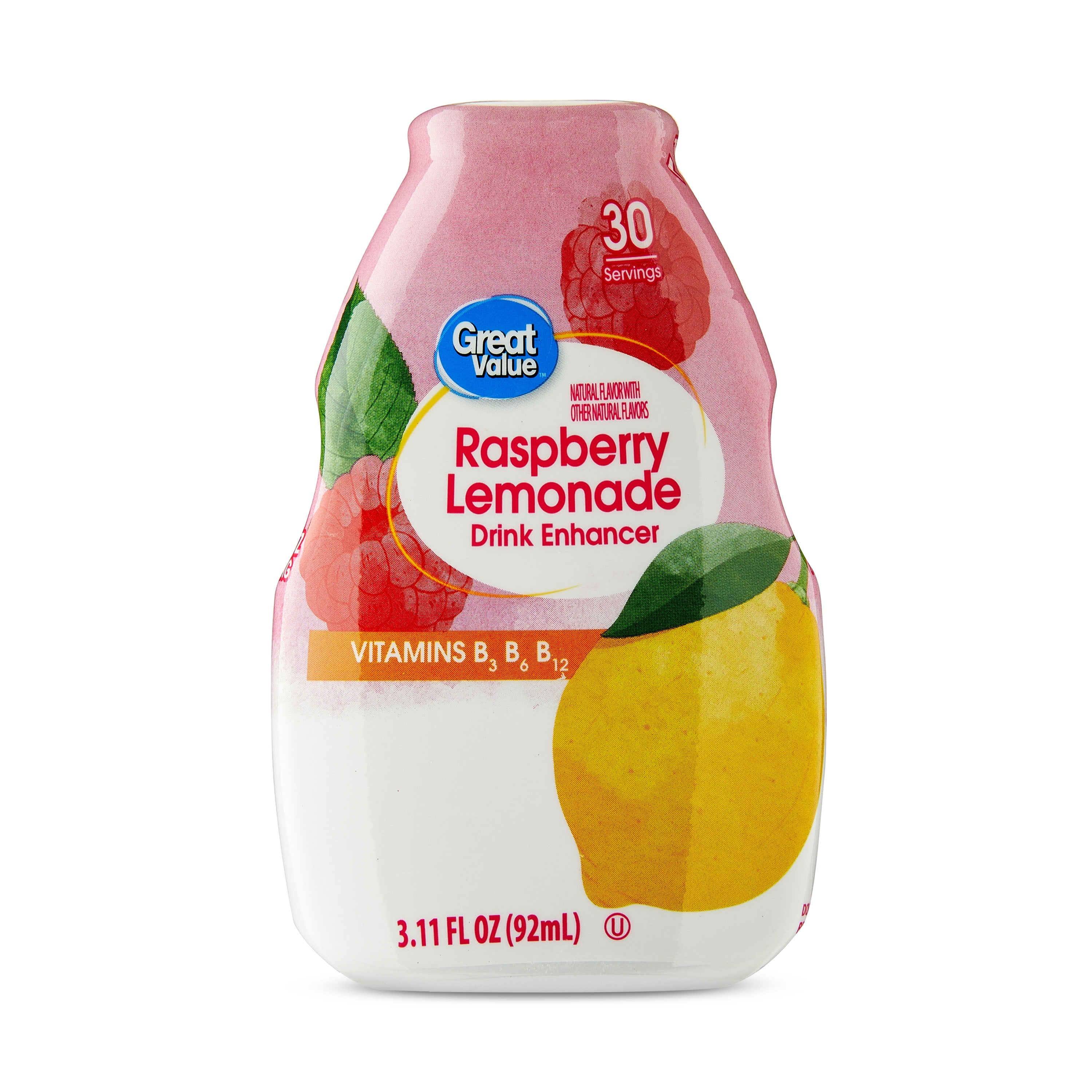 Great Value Raspberry Lemonade Liquid Drink Mixes, 3.11 fl oz
