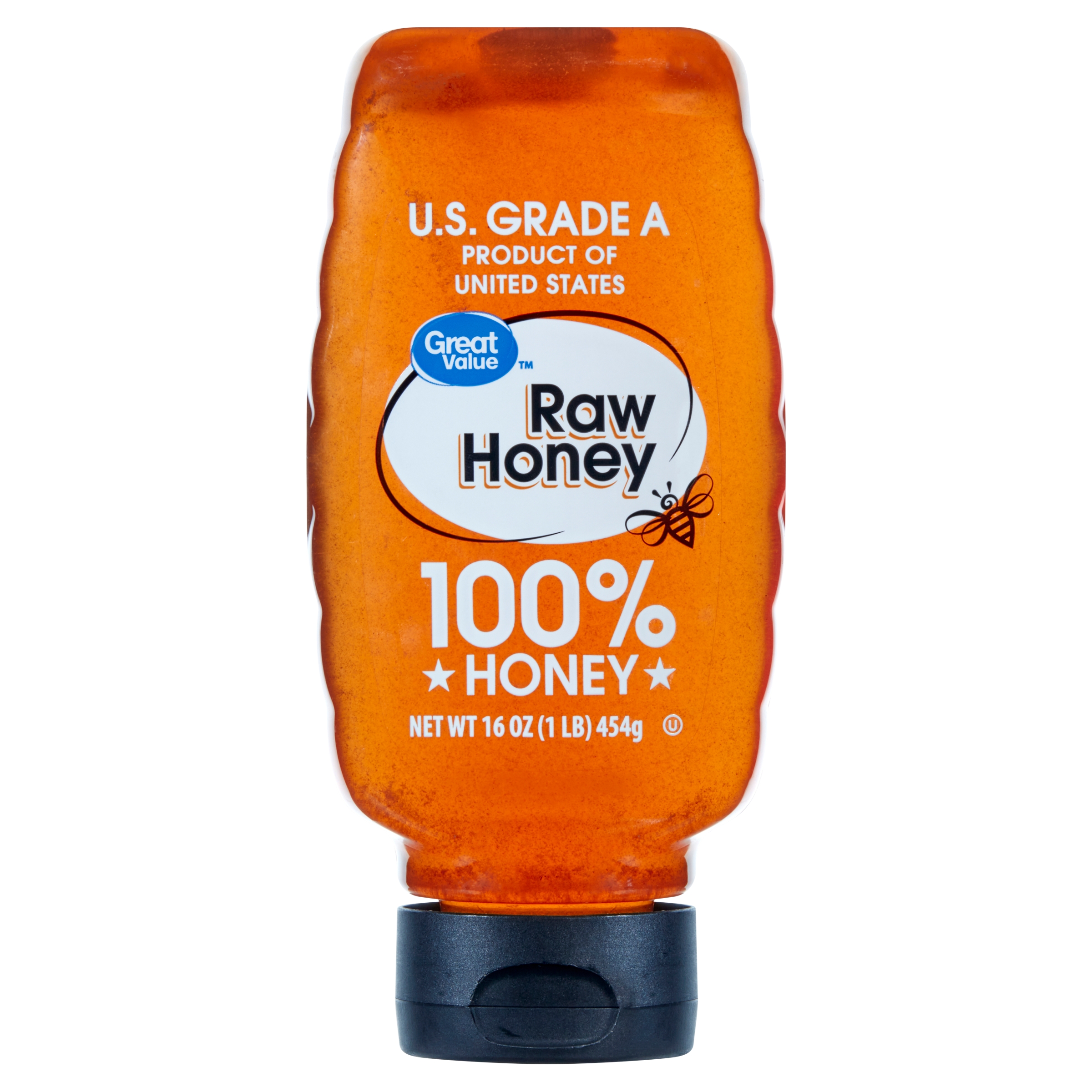 Great Value, Raw Honey, 16 oz Inverted Plastic Bottle, No Allergens - image 1 of 7