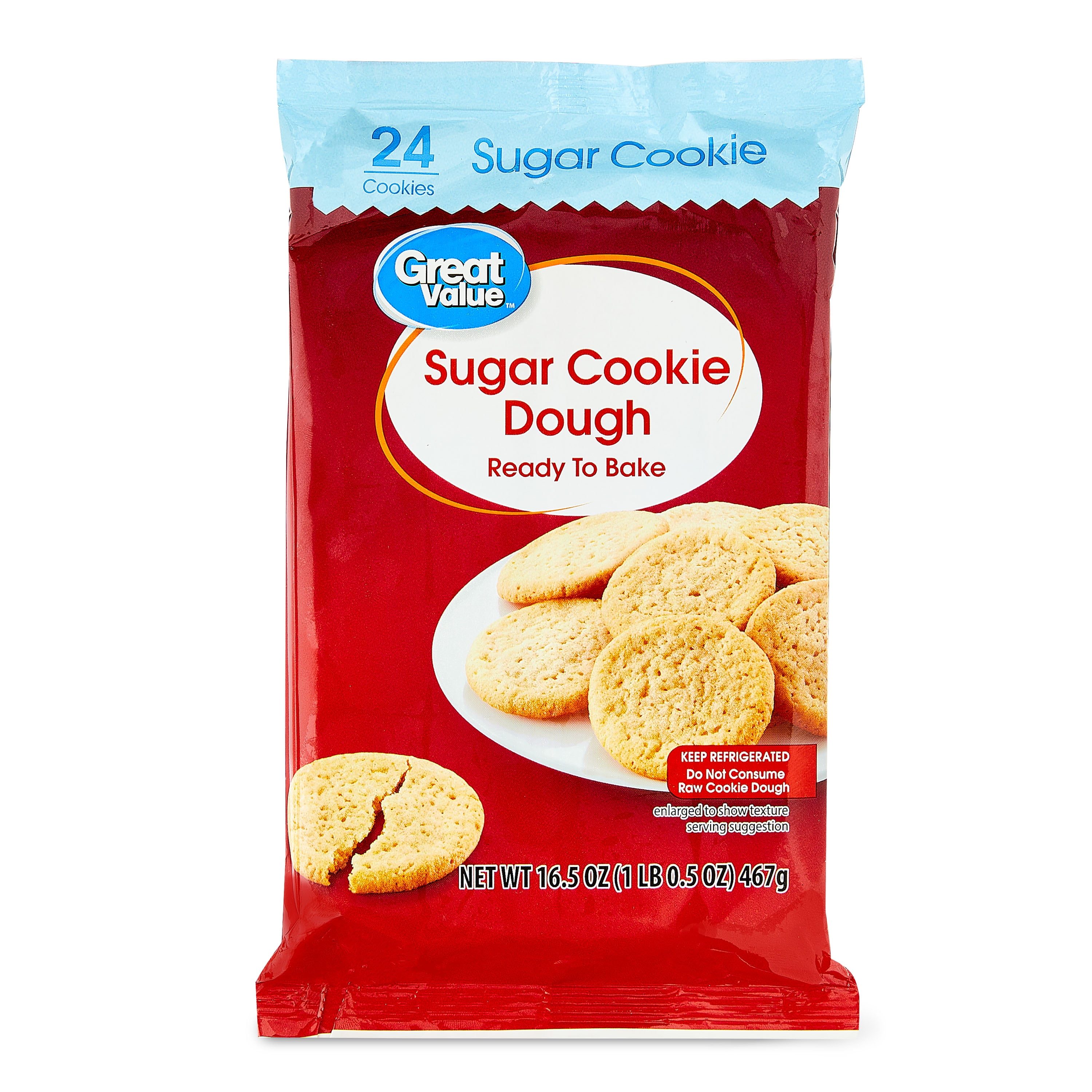 Great Value Ready to Bake Sugar Cookie Dough, 16.5 oz