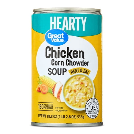 Great Value Ready to Eat Chicken Corn Chowder Soup, 18.8 oz